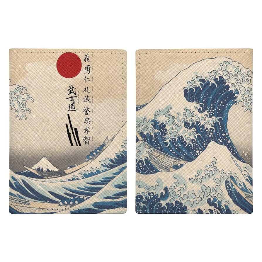 Amazon.co.jp: パスポートケース 浮世絵 葛飾北斎 神奈川沖浪裏